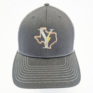 Richardson 112 Texas Lightning Bolt Logo Snapback Hat Gray Trucker Adjustable